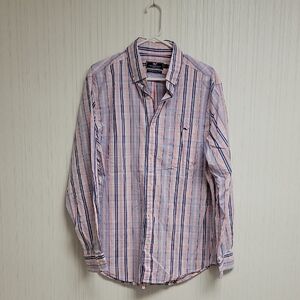 Vineyard Vines Classic Fit Tucker Shirt Long Sleeve Mens Plaid Sz Large pink